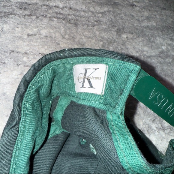 Vintage Calvin Klein Snapback Dad Hat Cap CK Logo‎ Cotton Green Made in USA - Picture 6 of 7